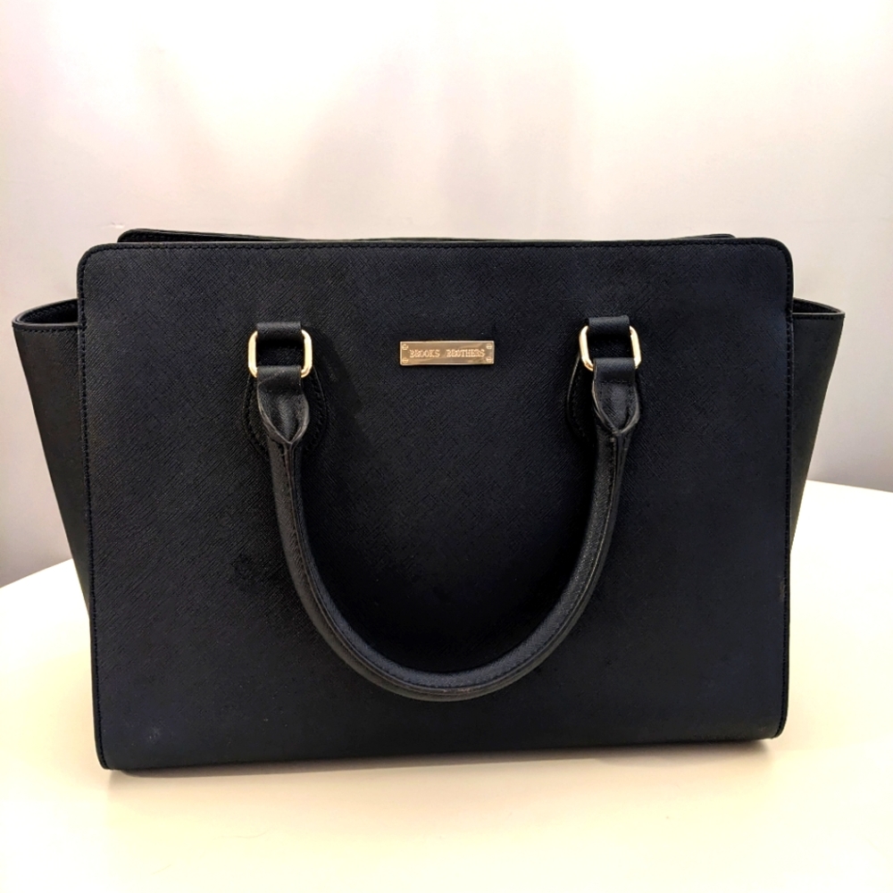 Brooks brothers saffiano leather bag navy